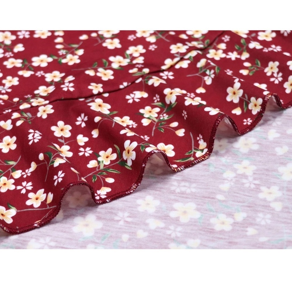 Floral Red Wrap Dress - Picture 3 of 14